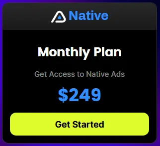 AdPlexity Native Pricing
