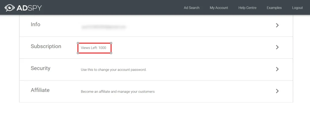 AdSpy 1000 free ad views