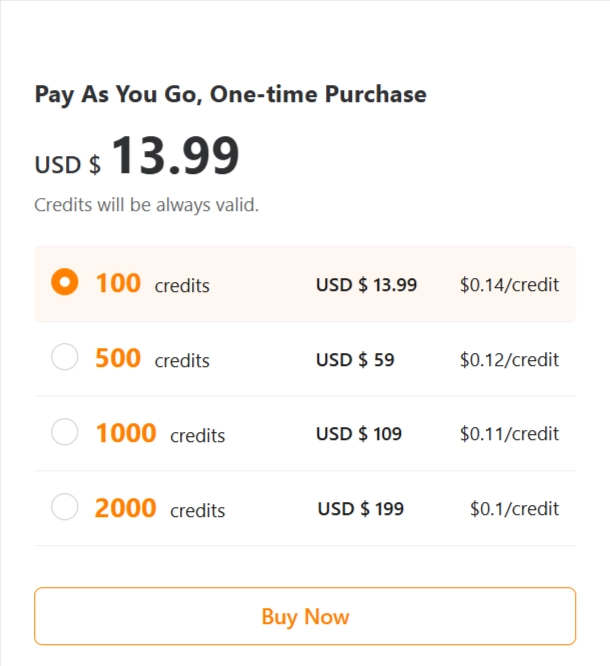 Pipiads AI Credits Pricing
